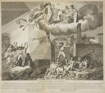 Les formes acerbes, Prints of the French Revolution, Etching, black-and-white, 1795