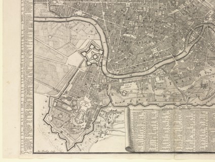 Nvova pianta della città di Roma coll'indice de tempij palazzi et altre fabriche antiche e moderne, e divisa nelli svoi XIIII