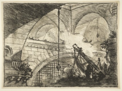 The arch with a shell ornament, Piranesi, Giovanni Battista, 1720-1778, Etching, engraving, scratching, sulphur tint