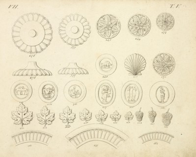 Shell and floral ornaments, Abbildungen von geprägten Ornamenten: Heft I-XII, Bruckmann, Peter, Engraving, between 1815 and 1820