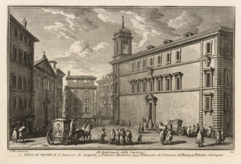 Archiginnasio della Sapienza, Delle magnificenze di Roma antica e moderna, Vasi, Giuseppe, 1710-1782, Engraving, between 1747