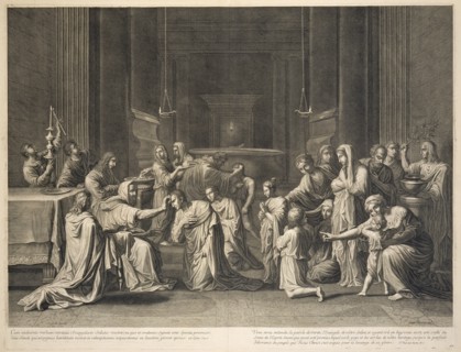 Confirmation, print after paintings by Nicolas Poussin, Gantrel, Etienne, 1646-1706, Pesne, Jean, 1623-1700
