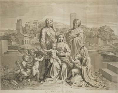 Holy Family with ten figures, print after paintings by Nicolas Poussin, Poussin, Nicolas, 1594?-1665, Stella