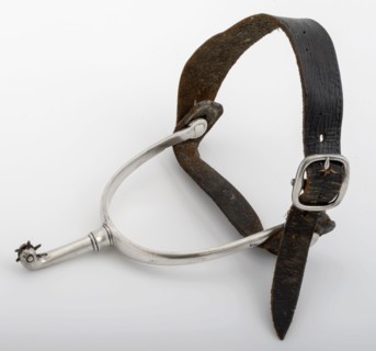 Silver track with leather strap, horseshoe shoe accessory clothing silver leather, cast forged debarked on buckle: amazon sport