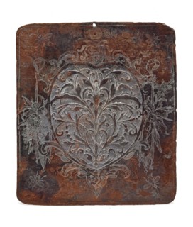 Red brass batter, decorated with engraved plants and insects, batter ground find copper metal, beaten engraved Copper fittings
