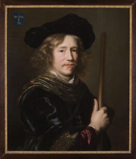 Portrait of Adriaen Vroesen (circa 016111615-1669), portrait painting visual material wood oil panel, Standing rectangular