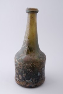 Bottle, bottle holder soil find glass, archeology packaging wine drink