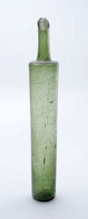 Oblong storage bottle, pharmacy bottle perfume bottle holder soil find glass, free blown and shaped Oblong storage bottle