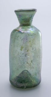 Medicine Bottle, medicine bottle bottle holder soil find glass, free blown and shaped Small (medicine?) Bottle in clear light