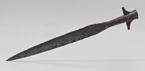 Blade, most probably of Frankish wing lance, blade lance arm soil found iron metal, forged draped narrow Narrow lancet-shaped