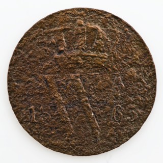 Copper cents from 1865 or 1863, cents currency money swap commodity founding copper metal, minted Dutch cents minted under King
