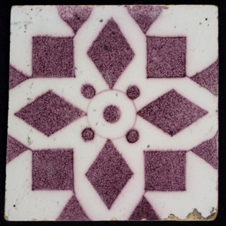 Aalmis, van Traa, Ornament tile with geometric pattern, wall tile tile sculpture ceramic earthenware glaze, baked 2x glazed