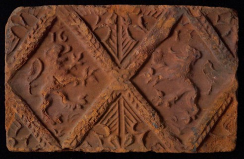 Hearthstone, from Antwerp Belgium, without frame, with lions with year, hearthstone fireplace component ceramics brick glaze