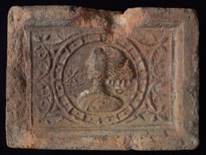 Hearthstone, Luiks, from Luik, Liege Belgium, with wide frame, with woman's head, fireplace stone fireplace component ceramics
