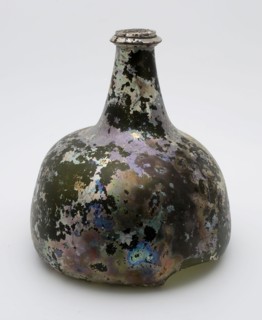 Belly bottle, hammer bottle, belly bottle bottle holder soil find glass cork, with imposed all-round sharp glass thread and