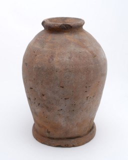 Earthenware pot on stand, baluster shape, used in the sugar industry, sugar bowl pot holder soil find ceramic earthenware glaze