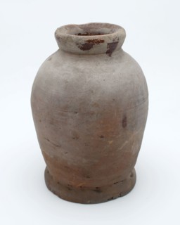 Pottery pot on stand, baluster shape, used in the sugar industry, sugar bowl pot holder soil find ceramic earthenware glaze lead