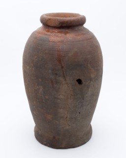 Pottery pot on stand, baluster shape, used in the sugar industry, sugar pot pot holder soil find ceramic earthenware glaze lead