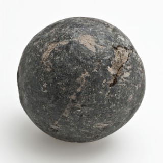 Large lead bullet, bullet ammunition soil discovery lead metal, cast Loden bullet ball shaped lead projectile archeology war