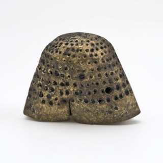 Copper molded thimble, thimble sewing kit soil find copper metal, cast beaten Copper cast thimble with one-by-one wells