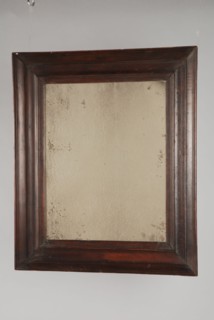 Rectangular mirror, interior mirror wood pine wood cherry wood glass 62,5, Upright format In dark colored wooden profile frame