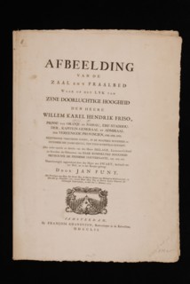 Changuion, Francois (publisher), Text and explanation of the image of the room and the royal bed of the corpse of Willem Karel