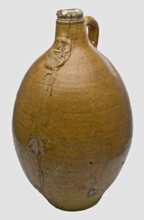 Stoneware Bartmann jug, also called Bellarmine jug, with Bartmann jug, also called Bellarmine jug, mask on the neck, Bartmann
