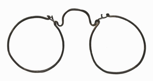 Round spectacle frame of curved metal, squeeze glasses eye lens ground find copper metal, drawn curved Squeeze glasses