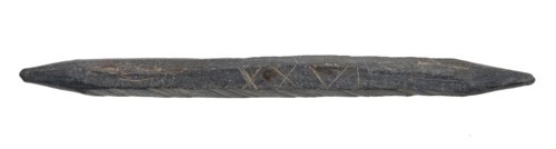 Writing pen, writing pen soil find slate stone slate, Irregular hexagonal slate slate with pointed tips with Roman numeral