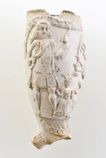 Hermanus van Keulen, Clay pipe, marked, embossed with an image of Prince William IV and Anna of Hanover, clay pipe smoking