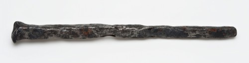Wrought iron nail, nail, nail fastener soil find iron metal, forged Hand forged iron nail or nail Conical shape square section