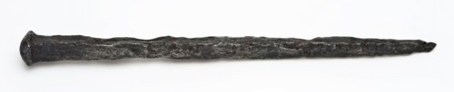 Hand-forged nail, nail, nail fastener bottomfound iron metal, forged Wrought iron nail Long pointed rod with square cross