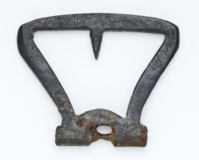 Bounce of buckle, buckle fastener component soil find copper metal, archeology