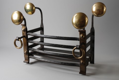 Firebird with four large brass buttons, two rings on the front, firebox stove fireplace iron brass, Heavy forged firearm
