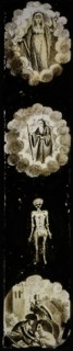 Hand-painted lantern plate with spirits, slide plate slideshope images glass paper textiles, Hand-painted rectangular magic