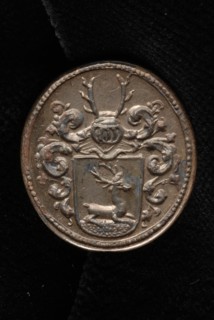Silver seal stamp with the family crest of Jordens, seal stamp stamp kit silver, Oval silver stamp with the coat of arms