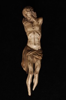 Crucifix, crucifix in wood, polychrome, crucifix cross sculpture wood lacquer, carved Wooden crucifix. Polychrome painted wood