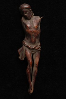 Crucifix, crucifix in wood, dark brown, crucifix cross sculpture wood lacquer, cut Wooden crucifix. Loincloth Straight stump