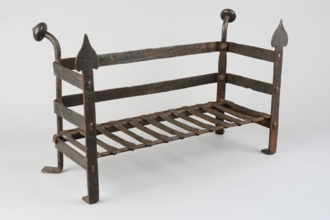 Fire basket, fire pit holder metal wrought iron iron, forged Wrought iron fire pit Rectangular. Folded legs. Decorated