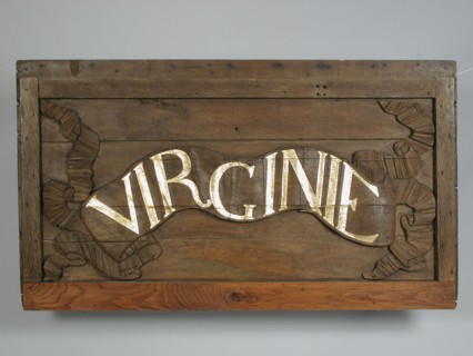 Oak panel from the rear of house Virginie, wood carving sculpture sculpture wood oak wood, carved carved gilded Panel of oak