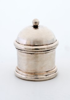 Silver round cap, cap closure part silver, hammered Profile button packing