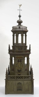 design: Hendrick de Keyser, Scale model of dome lantern Laurenskerk, lantern model model oak wood paint, Model on scale 1:20
