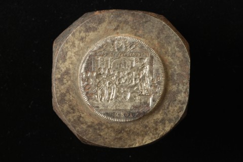 design: Romeyn de Hooghe, Stamp (set) for medals from the vroedschap van Rotterdam in 1689, stamp of stamp steel, bas embossed