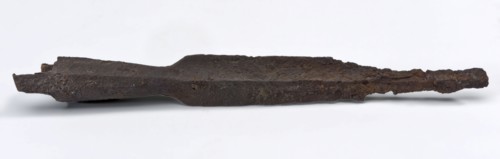 Lanspunt, lance pole weapon weapon foundations iron metal, forged lapping point without shaft with stretched narrow flat partly