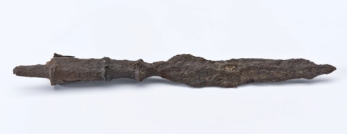 Peak point of officer's peak, peak pile weapon weapon ground find iron metal, forged archeology militaria