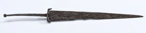 Blade with baffle plate of kidney dagger with single blade, kidney dagger dagger knife stab weapon weapon fragment soil find