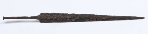 Blade of kidney dagger with double-edged blade, kidney dagger dagger knife stab weapon weapon fragment soil finding iron metal