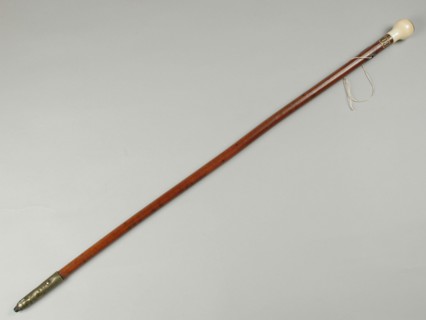 Walking stick by Nicolaas Montauban van Swijndregt, walking stick wood ivory metal brass iron, walking stick with wooden