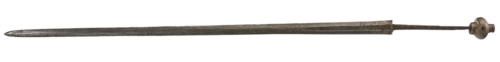 Blade with push-button for ornamental weighing, blade sword sword vest arm part soil find wrought iron metal total h 83.0 blade