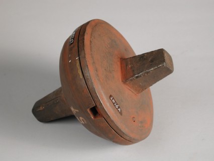 Two-piece bronze mold for lid of jug, cast molding tool tools base metal bronze, cast turned Two-piece bronze mold